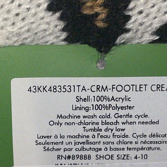 •KATE SPADE•NWT LEOPARD KNIT SHERPA LINED HOME SOCK SLIPPERS SIZE 4-10 - Picture 5 of 8